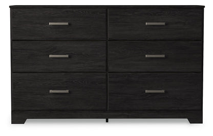 Belachime Full Panel Bed with Dresser in Charcoal - PKG018417