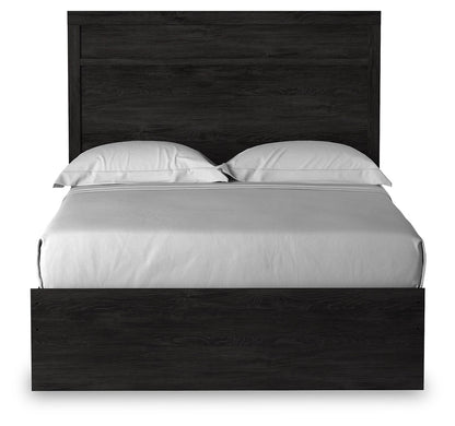 Belachime Full Panel Bed with Dresser in Charcoal - PKG018417