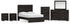 Belachime Full Panel Bed with Mirrored Dresser, Chest and 2 Nightstands in Charcoal - PKG018413