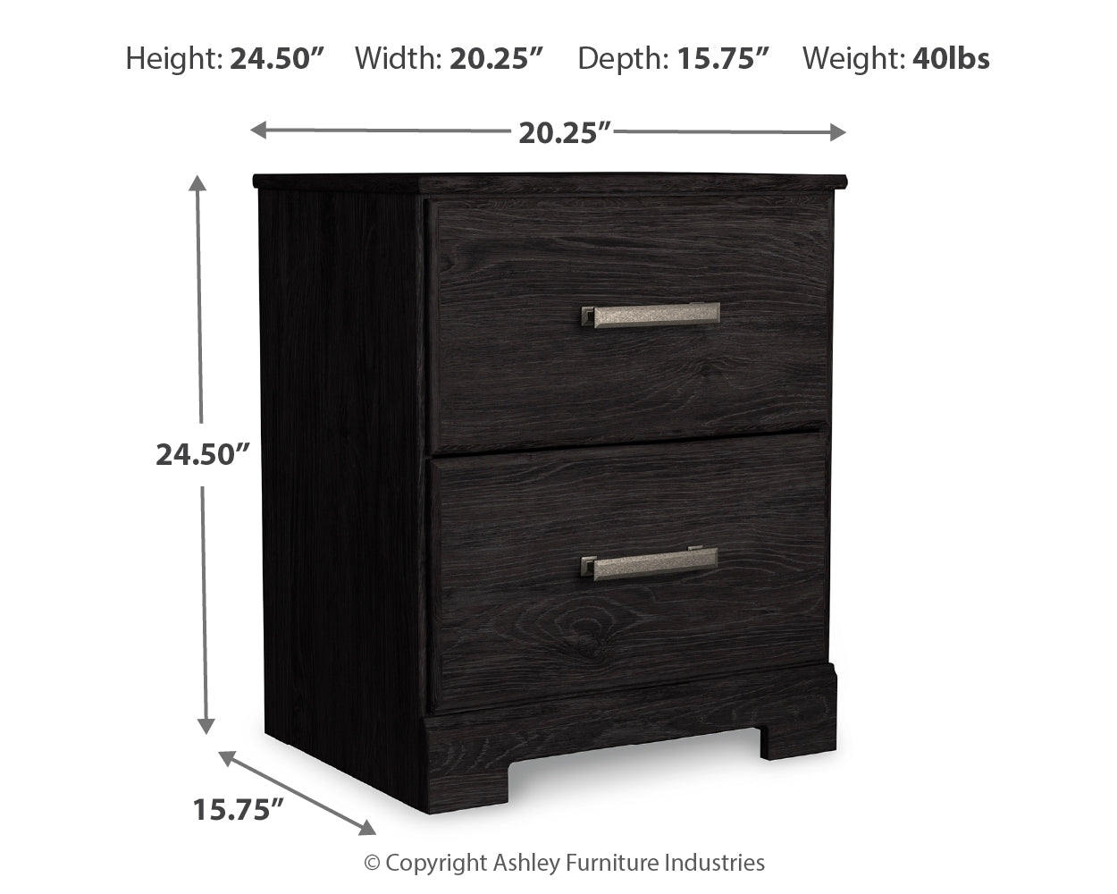 Belachime King Panel Bed with Dresser and 2 Nightstands in Charcoal - PKG018409