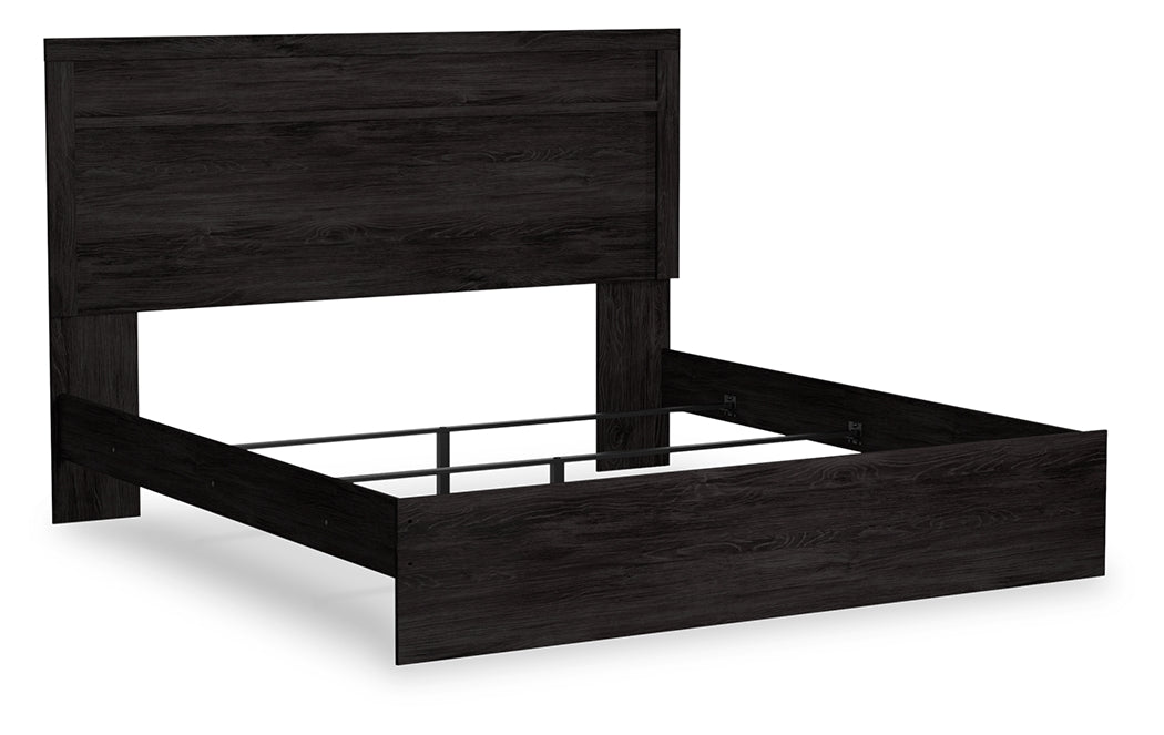 Belachime King Panel Bed with Dresser and 2 Nightstands in Charcoal - PKG018409
