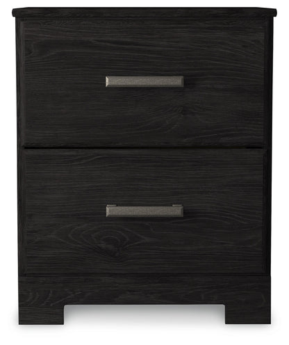 Belachime King Panel Bed with Mirrored Dresser and 2 Nightstands in Charcoal - PKG018403