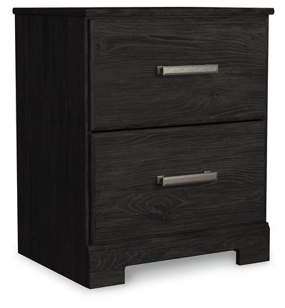 Belachime Twin Panel Bed with Mirrored Dresser, Chest and 2 Nightstands in Charcoal - PKG015999