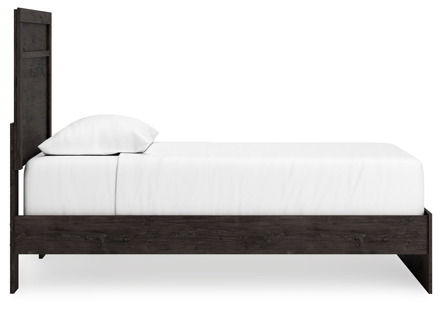 Belachime Twin Panel Bed with Mirrored Dresser, Chest and 2 Nightstands in Charcoal - PKG015999