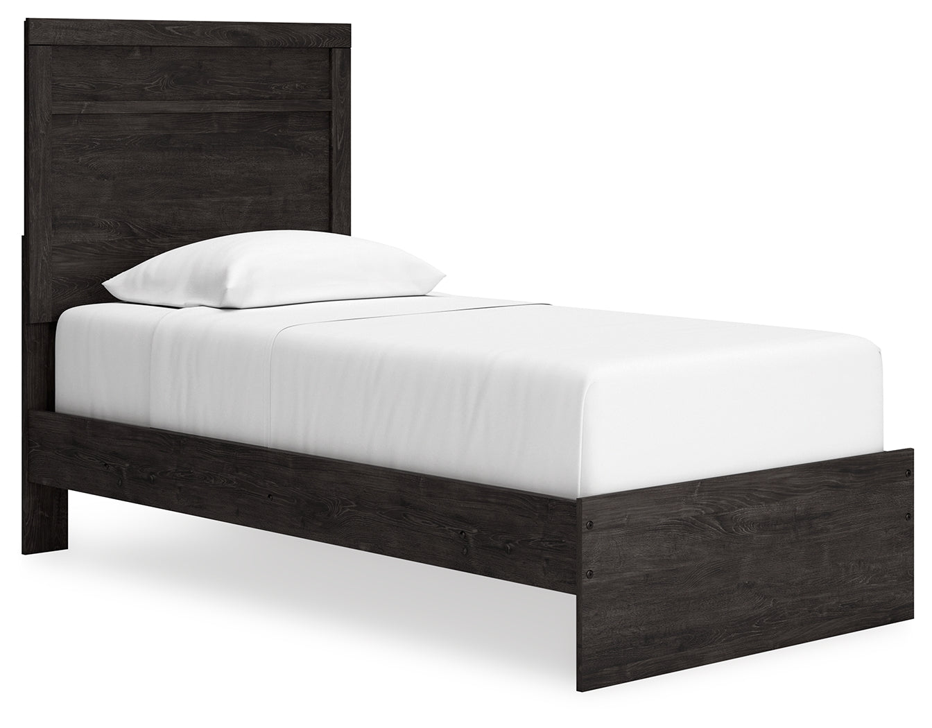 Belachime Twin Panel Bed with Nightstand in Charcoal - PKG018421