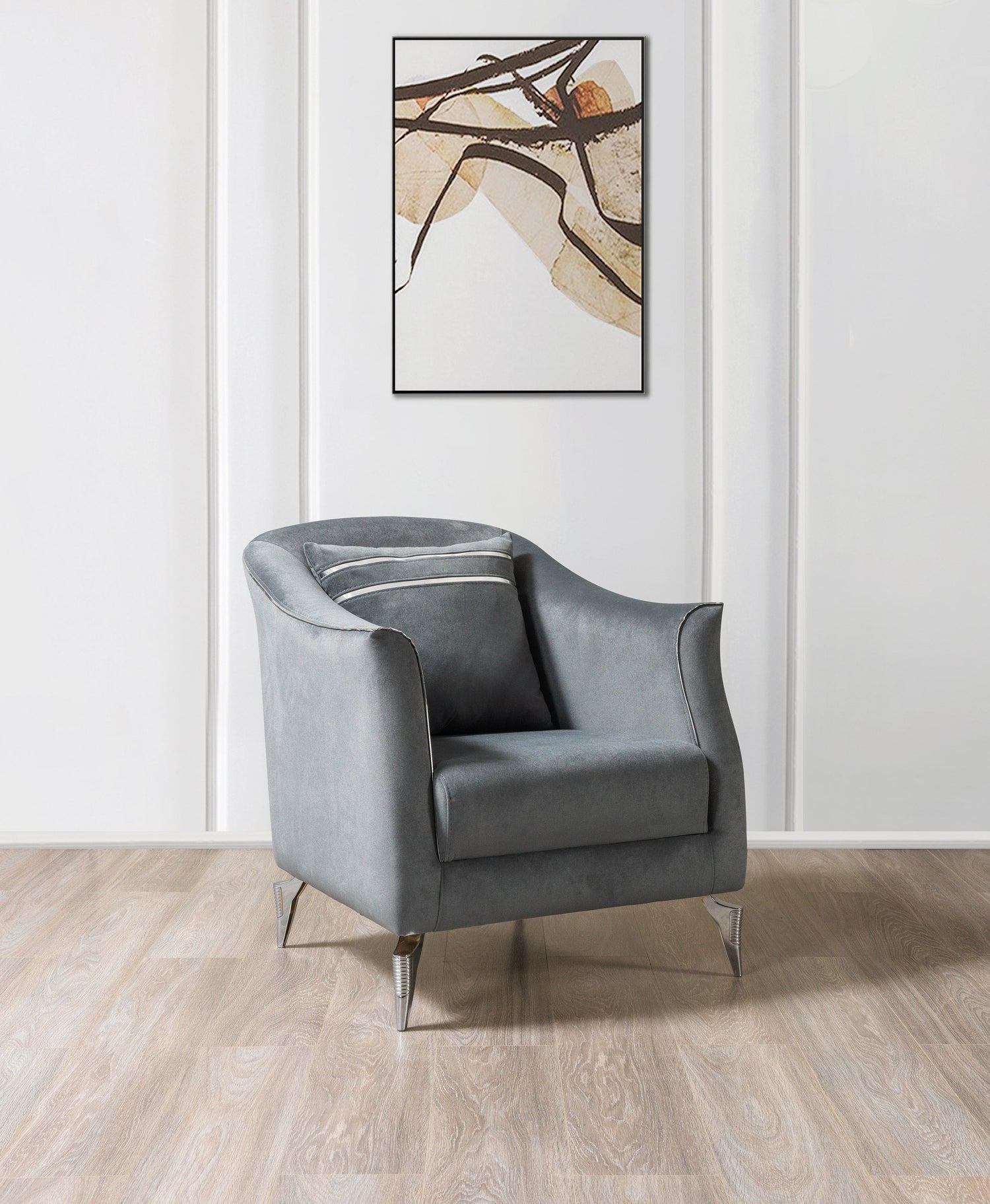 Belinda Gray Velvet Chair [ETA: 1/15] - BELINDAGRAY-CHAIR