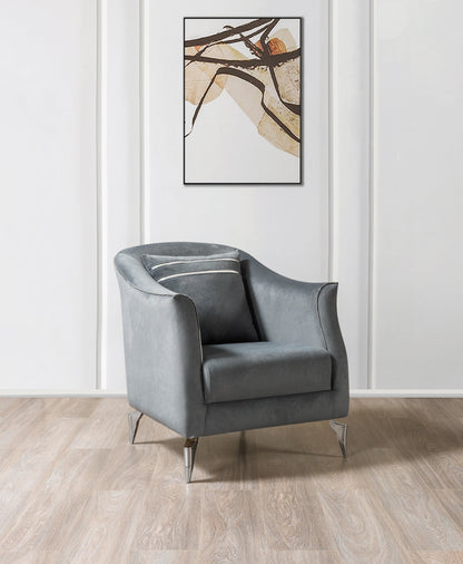 Belinda Gray Velvet Chair [ETA: 1/15] - BELINDAGRAY-CHAIR