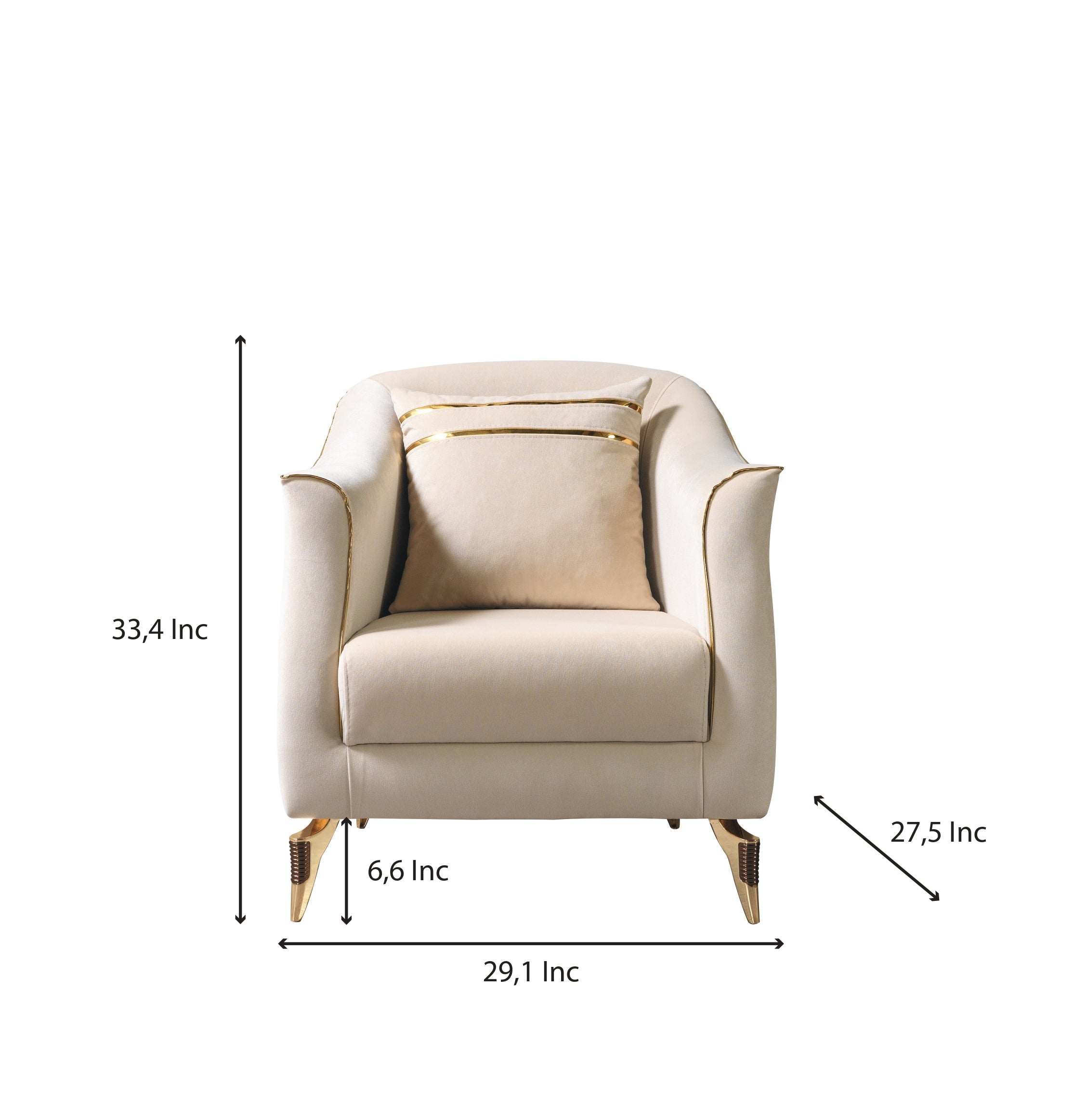 Belinda Ivory Velvet Chair [ETA: 1/15] - BELINDAIVORY-CHAIR