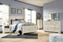 Bellaby Queen Crossbuck Panel Bed with Mirrored Dresser, Chest and 2 Nightstands in Whitewash from Ashley - Luna Furniture