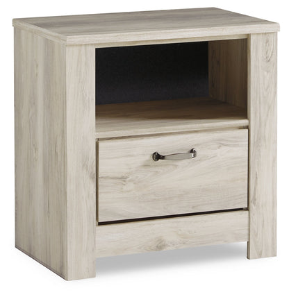 Bellaby Queen Panel Bed with Dresser and Nightstand in Whitewash from Ashley - Luna Furniture