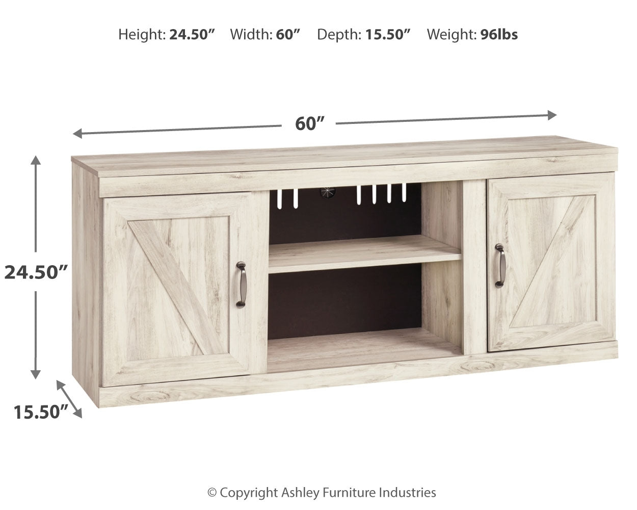 Bellaby Whitewash 4-Piece Entertainment Center - EW0331W6