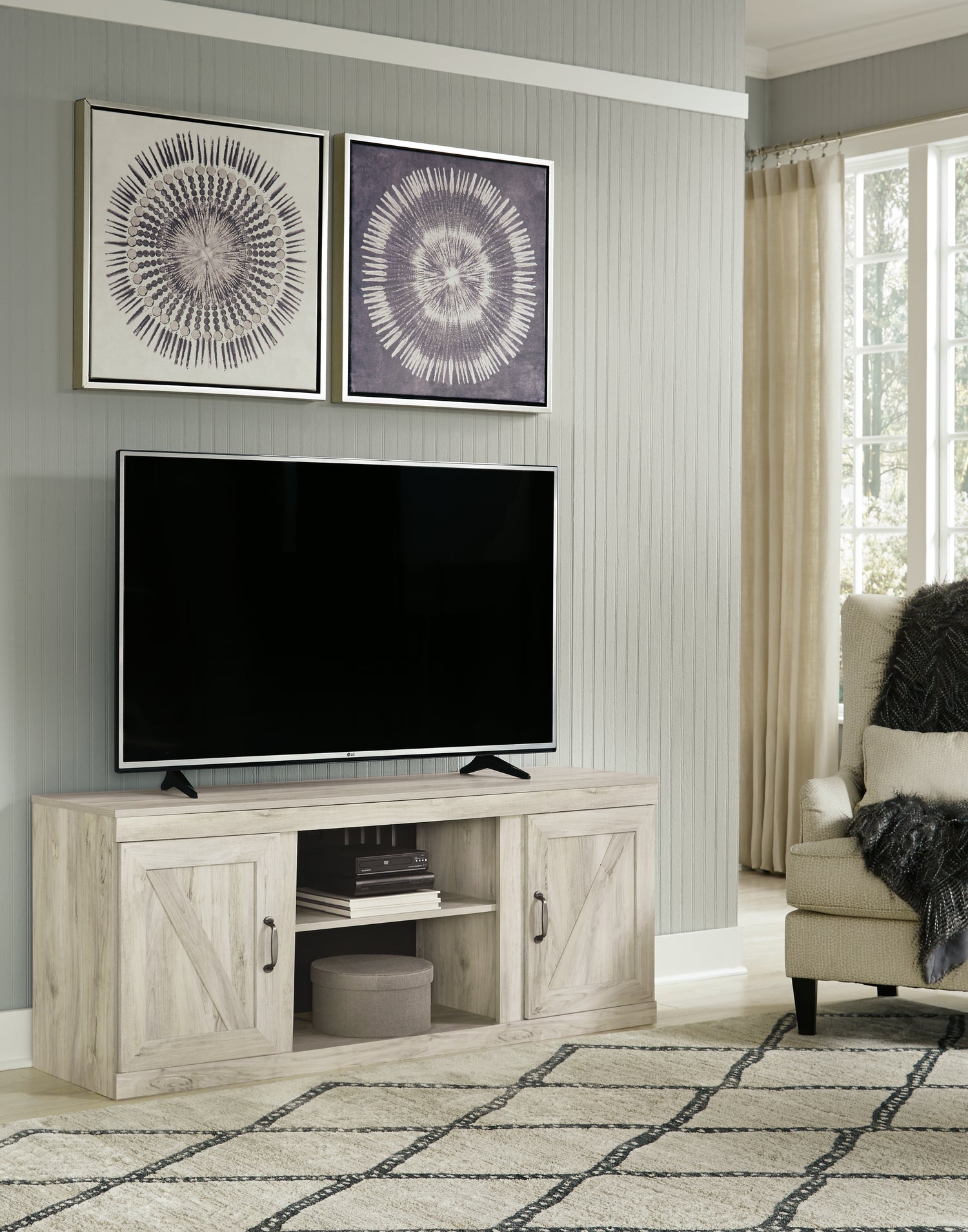 Bellaby Whitewash 4-Piece Entertainment Center - EW0331W6