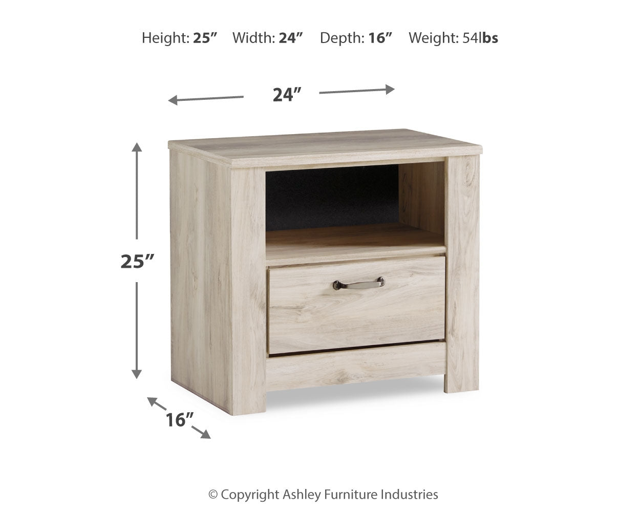 Bellaby Whitewash King Panel Bed, Dresser, Mirror and 2 Nightstands - B331B22