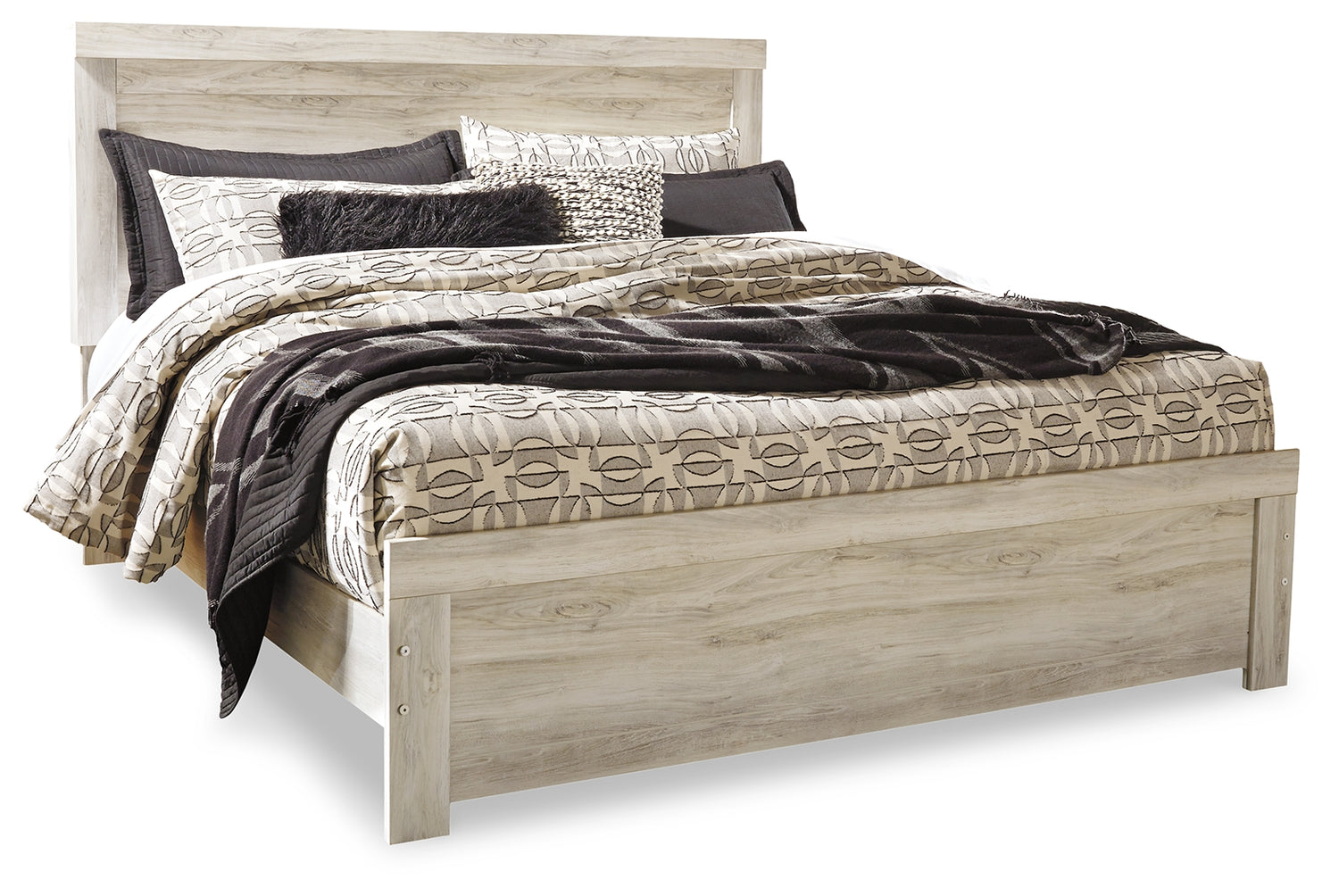 Bellaby Whitewash King Panel Bed, Dresser, Mirror, Chest and 2 Nightstands - B331B17