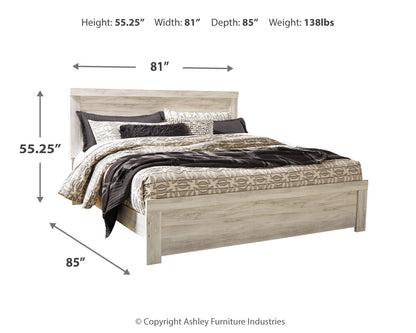 Bellaby Whitewash King Panel Bed, Dresser, Mirror, Chest and 2 Nightstands - B331B17