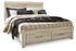 Bellaby Whitewash King Storage Bed and 2 Nightstands - B331B23