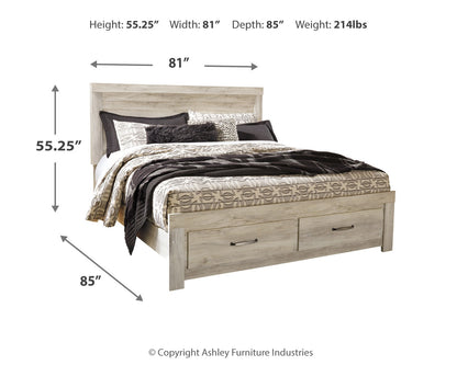 Bellaby Whitewash King Storage Bed, Dresser, Mirror, Chest and 2 Nightstands - B331B20