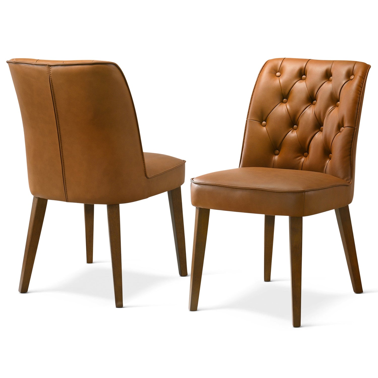 Belmont Cognac Vegan Leather Dining Chair - Set Of 2 - DCH00404401