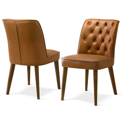 Belmont Cognac Vegan Leather Dining Chair - Set Of 2 - DCH00404401
