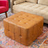 Benjiro Square Tan Leather Ottoman - OTT01300702