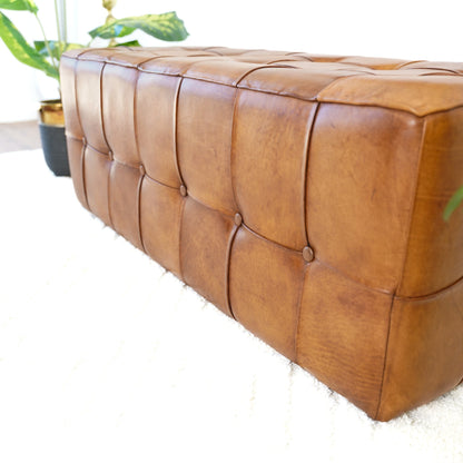 Benjiro Tan Leather Bench - OTT01300701
