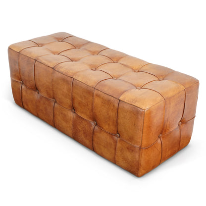 Benjiro Tan Leather Bench - OTT01300701
