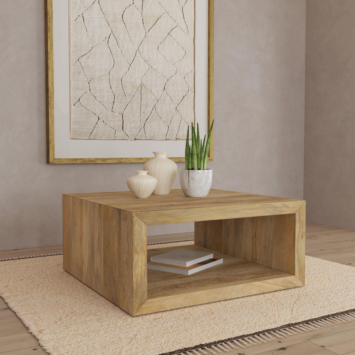 Benton Square Solid Mango Wood Coffee Table Natural - 706838