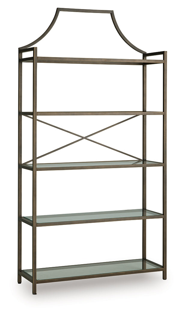 Bernonly Antique Bronze Finish 72" Bookcase - A4000556