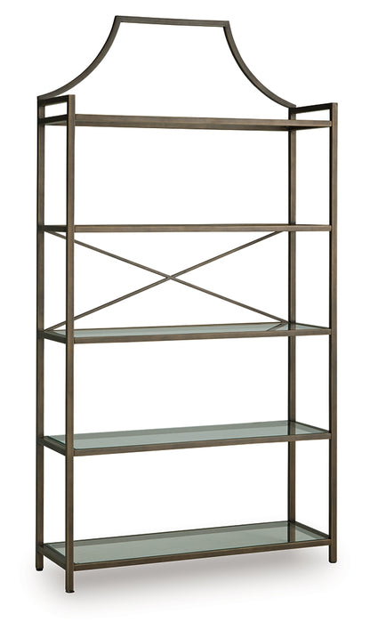 Bernonly Antique Bronze Finish 72" Bookcase - A4000556