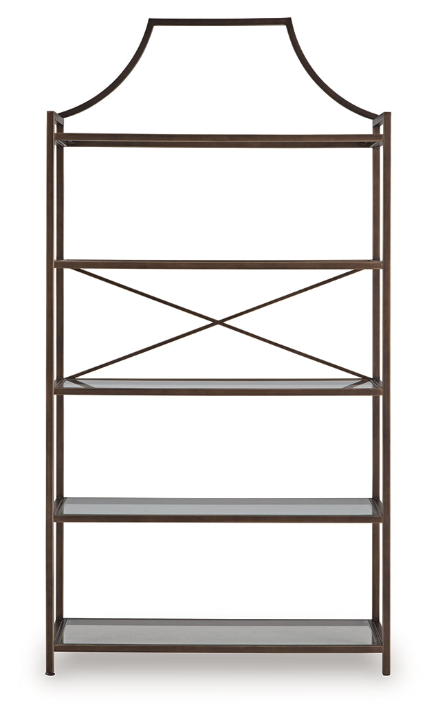 Bernonly Antique Bronze Finish 72" Bookcase - A4000556