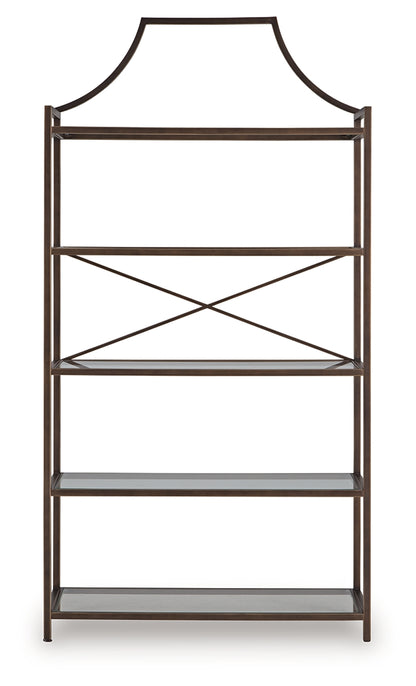 Bernonly Antique Bronze Finish 72" Bookcase - A4000556