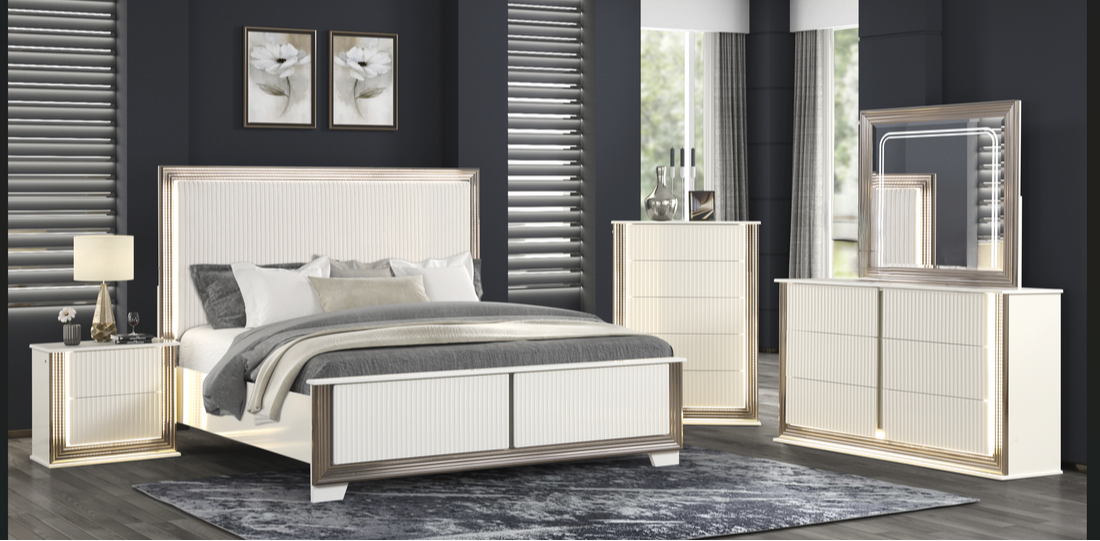 BEVERLY 5pc Bedroom Set - Queen, King *Extra Nightstand - BEVERLY 4pc or 5pc Bedroom Set Extra Nightstand