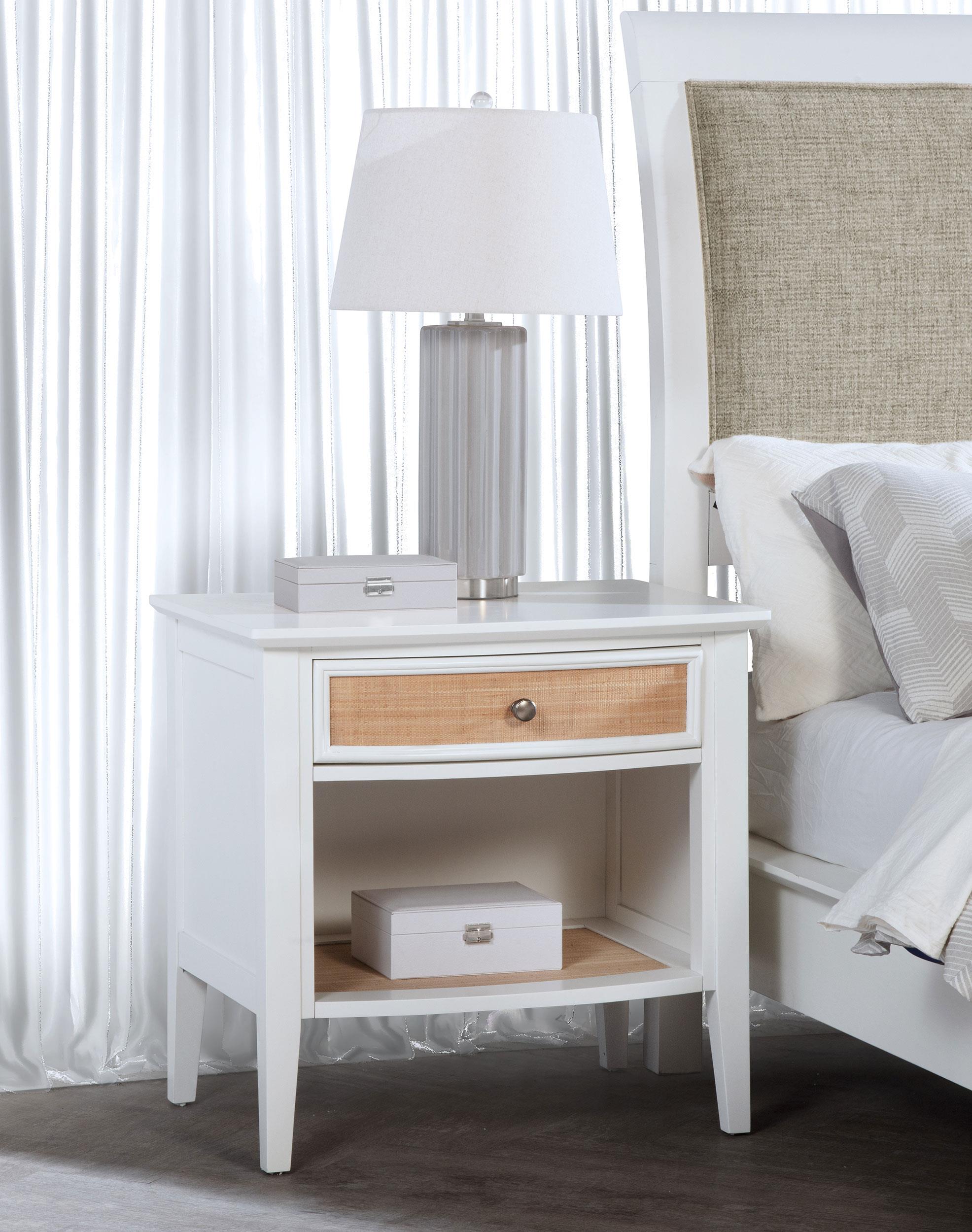 Bexhill 1-drawer Nightstand Bedside Table White - 223472