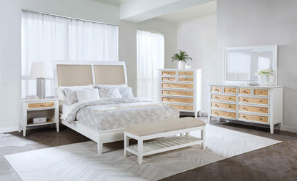 Bexhill 56-inch Upholstered California King Panel Bed White - 223471KW