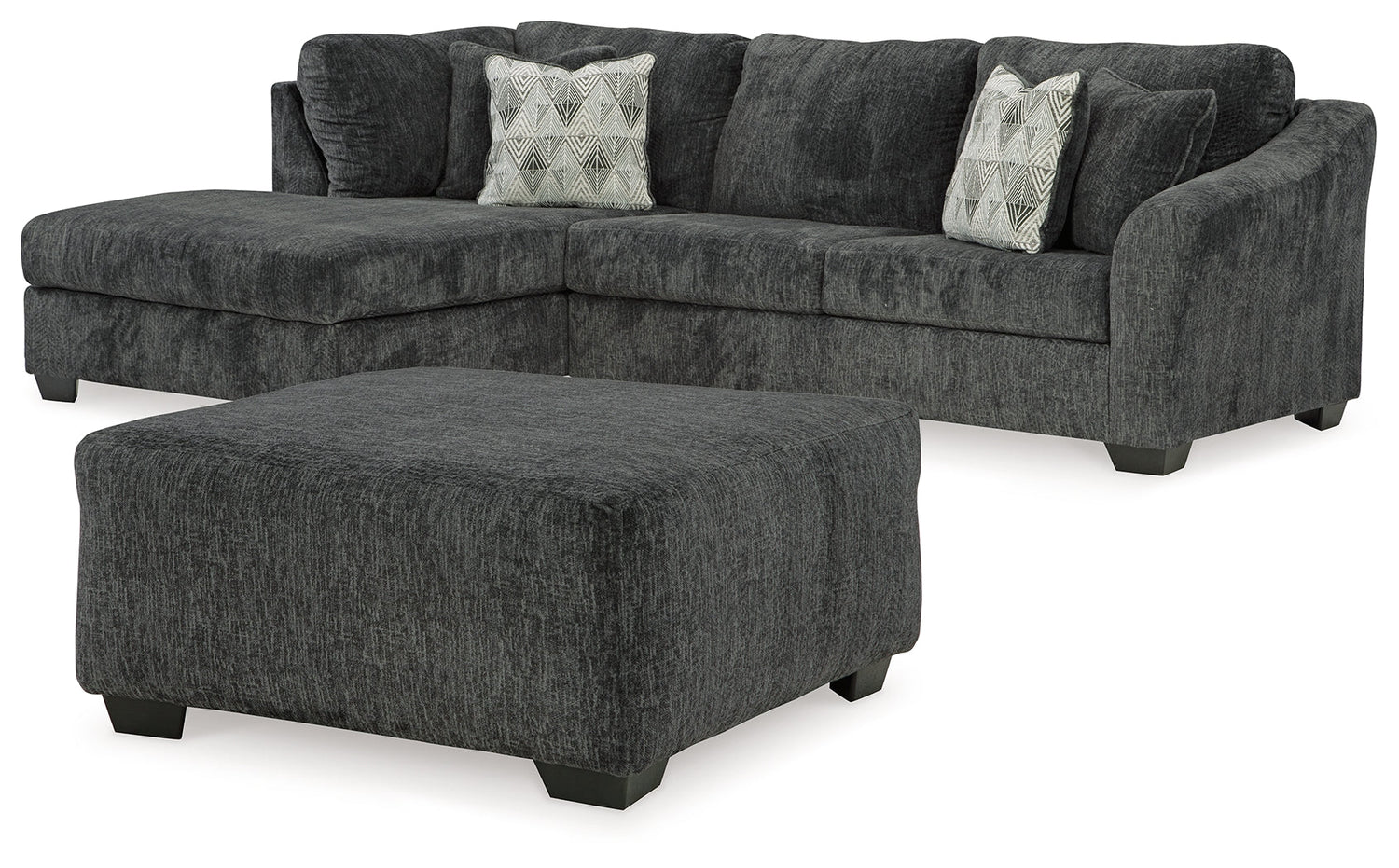 Biddeford 2-Piece Sectional with Ottoman in Shadow - PKG015089