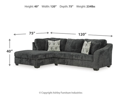 Biddeford 2-Piece Sectional with Ottoman in Shadow - PKG015089