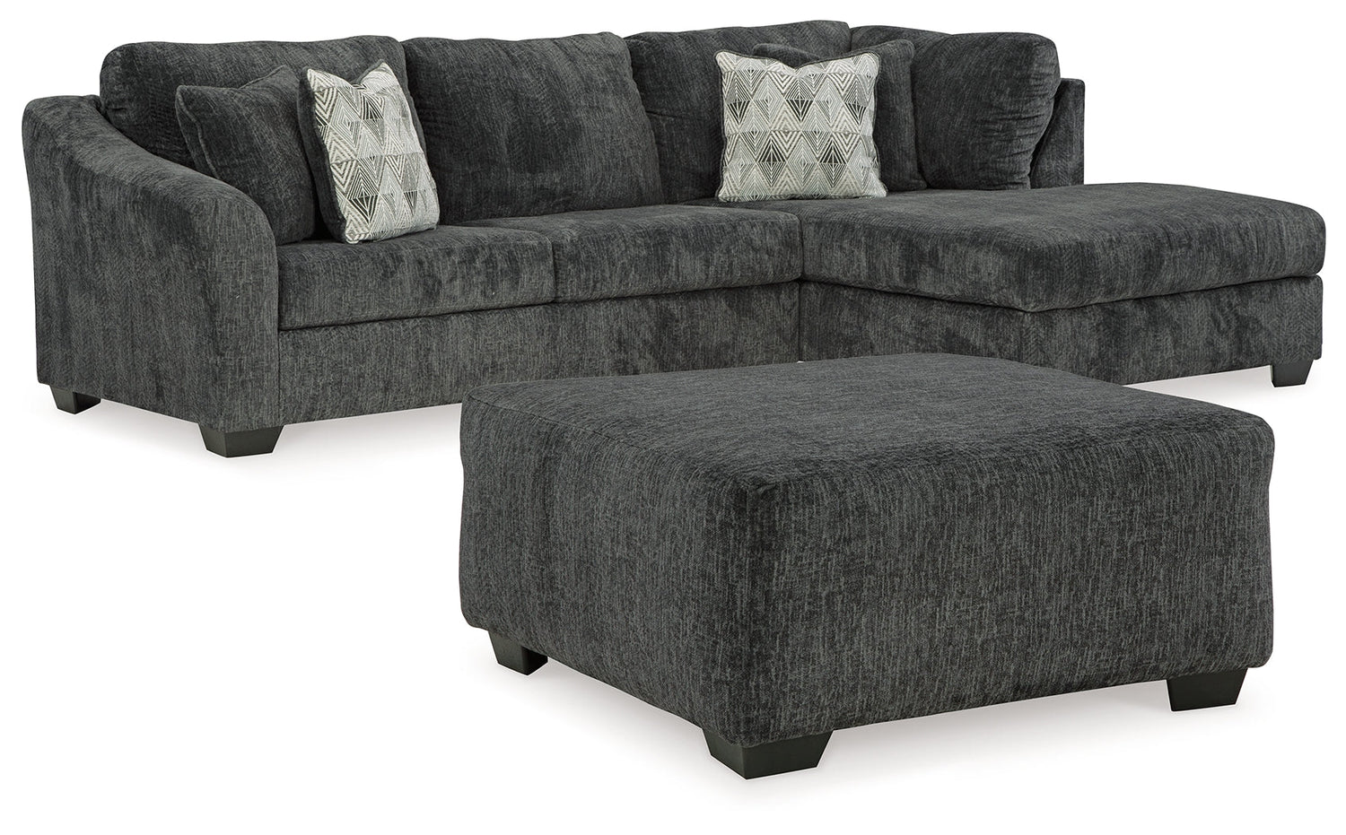 Biddeford 2-Piece Sectional with Ottoman in Shadow - PKG015090