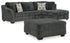 Biddeford 2-Piece Sectional with Ottoman in Shadow - PKG015090