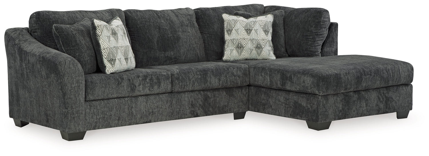 Biddeford 2-Piece Sectional with Ottoman in Shadow - PKG015090