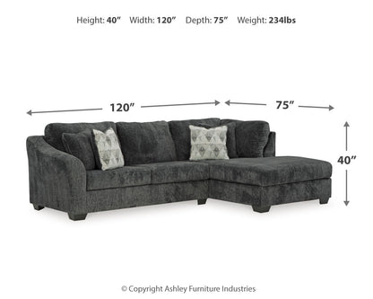 Biddeford 2-Piece Sectional with Ottoman in Shadow - PKG015090