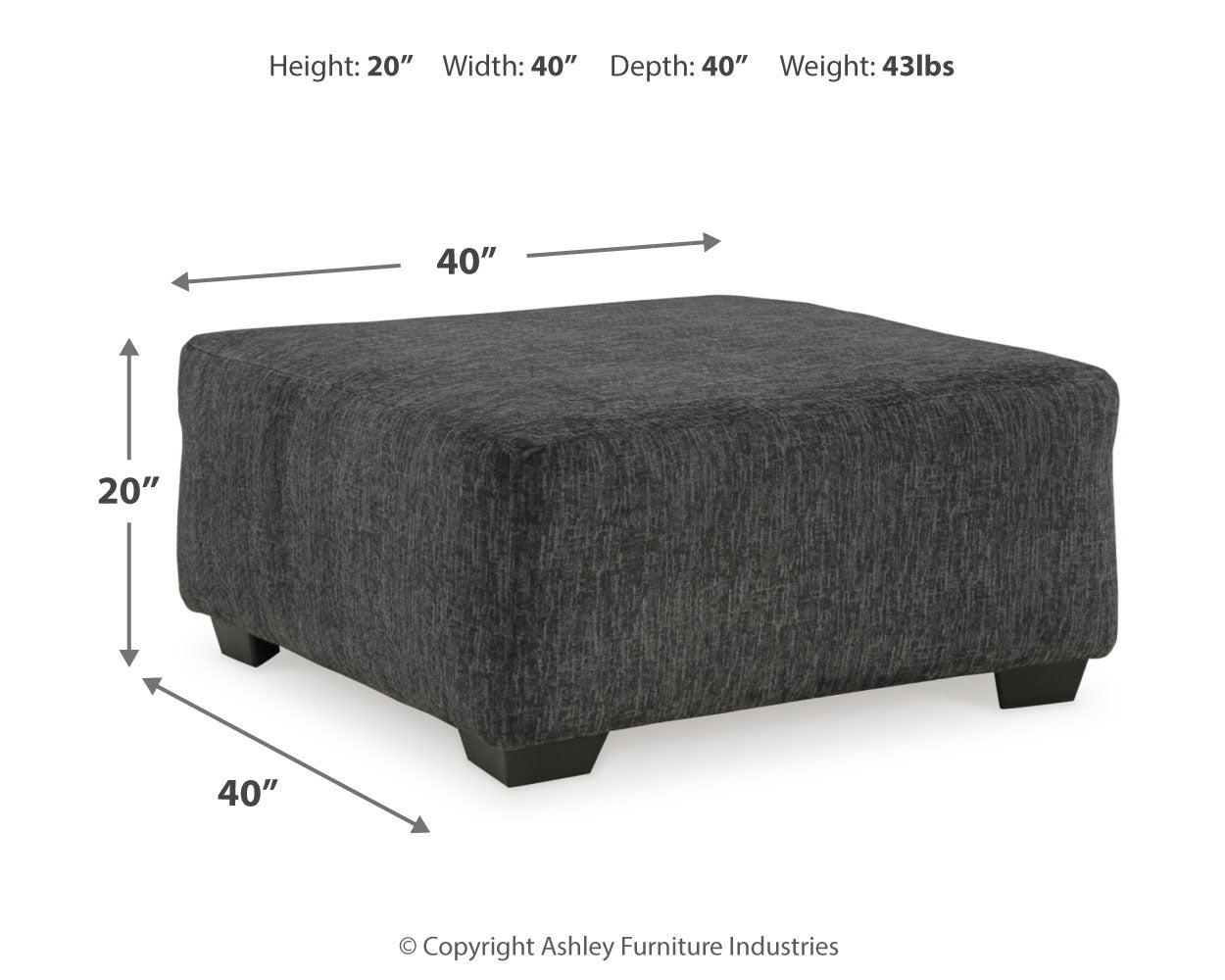 Biddeford 2-Piece Sectional with Ottoman in Shadow - PKG015090