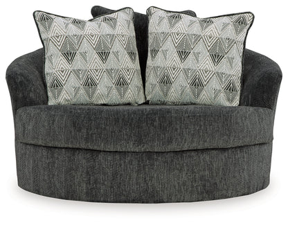 Biddeford Shadow 2-Piece Sectional and Oversized Swivel Accent Chair - 35504U2