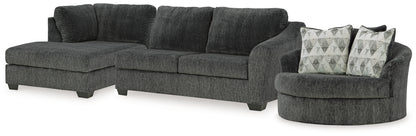 Biddeford Shadow 2-Piece Sectional and Oversized Swivel Accent Chair - 35504U2
