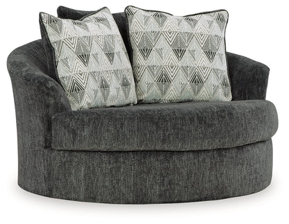 Biddeford Shadow 2-Piece Sectional and Oversized Swivel Accent Chair - 35504U2