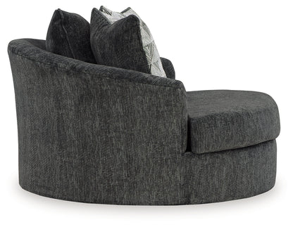 Biddeford Shadow 2-Piece Sectional and Oversized Swivel Accent Chair - 35504U2