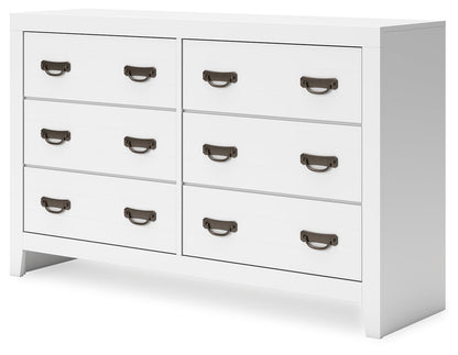 Binterglen California King Panel Bed with Dresser and 2 Nightstands in White from Ashley - Luna Furniture
