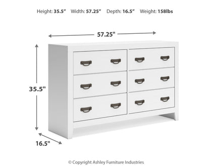 Binterglen California King Panel Bed with Dresser and 2 Nightstands in White from Ashley - Luna Furniture