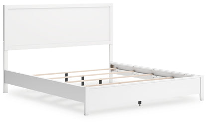 Binterglen California King Panel Bed with Mirrored Dresser, Chest and Nightstand in White from Ashley - Luna Furniture