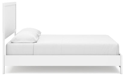 Binterglen California King Panel Bed with Mirrored Dresser, Chest and Nightstand in White from Ashley - Luna Furniture