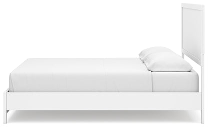 Binterglen California King Panel Bed with Mirrored Dresser, Chest and Nightstand in White from Ashley - Luna Furniture